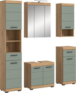 Xonox Scout Badkombination (B/H/T: 164x191x34 cm) in Salbei und Artisan Eiche Nachbildung