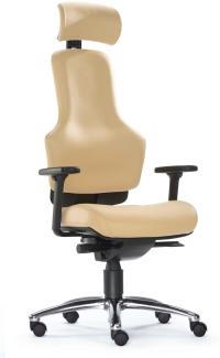 Drehstuhl Ortholetic Balance Büro Hartbodenrollen Beige