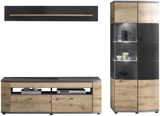 Wohnkombination Jacinthe 235x171x46 Eiche/Anthrazit/Anthrazit HG 10181