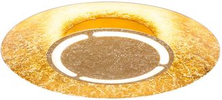 LED Deckenleuchte, Metall, gold, weiß, 50 cm