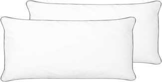 Beliani 'Pelister' Kopfkissen 2er Set, Japara Baumwolle weiss, 40x80 cm