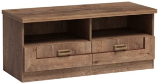 Lomadox Lowboard TEORA-161, Lefkas Eiche Oak 2 Schubladen Fächer 118x50,5x49,5 cm