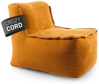 Lumaland Sitzsack-Sofa, Polyester, Mittelteil, Cord - Senfgelb, 70 x 81 x 54 cm