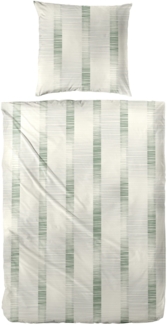 Primera Feinbiber Bettwäsche 135x200 Streifen grün beige silber 173111-55