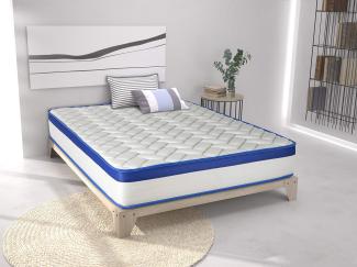 Imperial Confort Kopenhagen 21 matratze, Viscographen Aloe Vera Schaumstoff 3D AirFresh, Weiß-Blau, 140x200