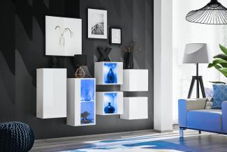 Hängende Kommode SB4 in Weiß 150 x 80 cm 7-teilig