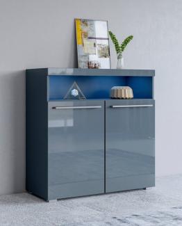 INOSIGN Kommode India, Breite 91cm, stilvolle Anrichte mit 2 Türen und offene Fach, Sideboard viel Stauraum, ohne Beleuchtung