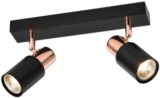 ZMH Schwarz Deckenstrahler GU10-2 355° Drehbar Flamme Küchenlampe Modern Industrial
