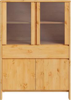 Home affaire Hochschrank Luven zertifiziertes Massivholz, Höhe 137 cm, 4 Türen und 1 Schublade