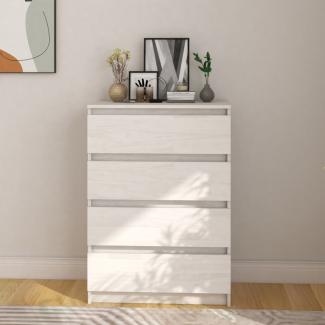 vidaXL Beistellschrank Weiß 60x36x84 cm Massivholz Kiefer 808104