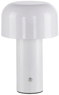 JUST LIGHT LED Tischleuchte AGNES, Akkubetrieben, Weiß, Kunststoff, Anpassung der Farbtemperatur, Dimmfunktion, LED fest integriert, Extra-Warmweiß, Neutralweiß, inkl. USB-C-Ladekabel, Ø 12,9 x H 21,6 cm