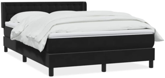vidaXL Boxspringbett mit Matratze Schwarz 140x210 cm Samt 3318449