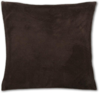 Kissenhülle Kuschel 30x30 cm Kissenbezug Dekokissen Auswahl: braun - hot chocolate ohne Füllung