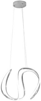 LED Pendelleuchte, grau, weiß, dimmbar, geschwungen, L 45 cm