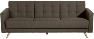 Julian Sofa 3-Sitzer mit Bettfunktion Flachgewebe Sahara Buche Natur