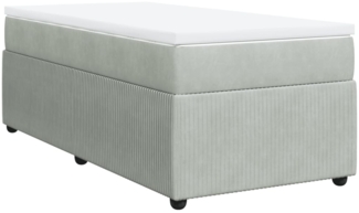 vidaXL Boxspringbett mit Matratze Hellgrau 90x190 cm Samt 3285608