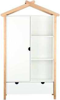 Kleiderschrank LISSABON Hausform in weiß, T51 x B112 x H187 cm