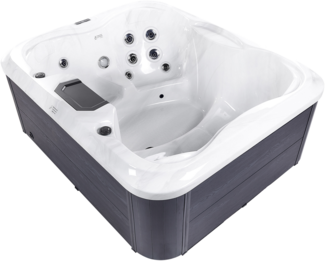 Whirlpool Outdoor weiß mit LED rechteckig 215 x 180 cm ARCELIA