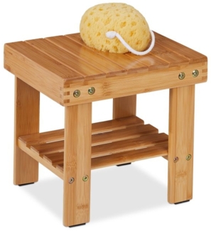 Bambus Badhocker mit Zusatzablage