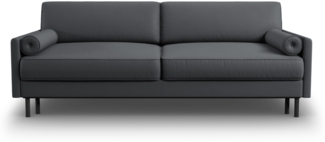 Micadoni Sofa Scott 3-Sitzer Strukturierter Stoff Dunkelgrau 145x200
