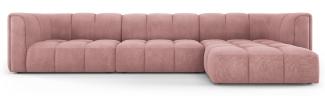 Micadoni Modulares Ecksofa Serena 5-Sitzer Strukturierter Stoff, Rosa, Rechts