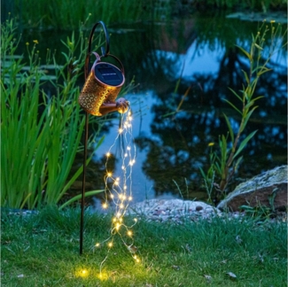 Gravidus LED Solarleuchte LED Solar Giesskanne Gartenlichterkette, Metall
