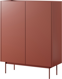 AX LIVING Kommode Schmal Hoch Orchis KD9 97cm Modern, Rot Ziegelrot