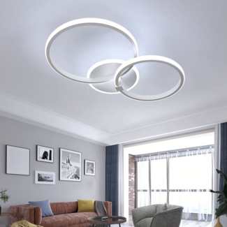 Goeco Deckenleuchte LED Lampe,Doppelkreis-Design, Acryl, 42 W,für Wohnzimmer,Büro