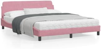 vidaXL Bettgestell mit Kopfteil "Dover" Rosa 160x200 cm Samt 373217