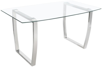 Esstisch Sicherheitsglas & verchromtes Metall IMELDA