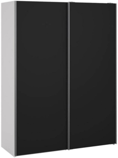 Dmora Kleiderschrank 2 Türen Maurice, Schlafzimmermöbel, Schrank, Garderobe, 150x61 h200 cm, Weiß und Schwarz