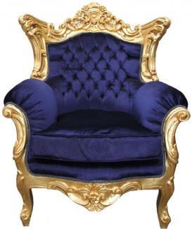 Casa Padrino Barock Sessel "Al Capone" Mod2 Royalblau/Gold