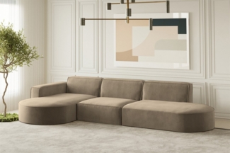 Ecksofa Designersofa PALMA in Stoff Noel Braun Ottomane Links