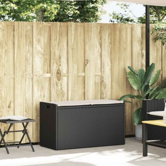 vidaXL Outdoor-Sitzbank mit Stauraum und Kissen Schwarz 100 cm 4104060