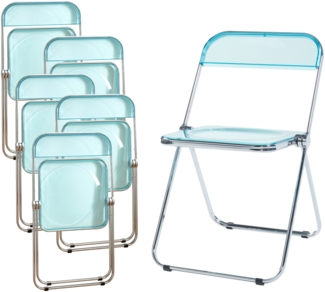 Klappstuhl Pornainen 6er Set Hellblau, transparent [en. casa]
