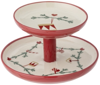 Bloomingville Etagere Weihnachts Yule, Steingut