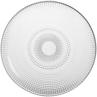 WestCraft Servierteller Moderne Glasteller - Speiseteller, Glas Teller 27 cm, kratzfest, gross, Glas, (1-tlg), Servieren, Küche, Esstisch Dekorieren, stilvolle Deko Tischdekoration