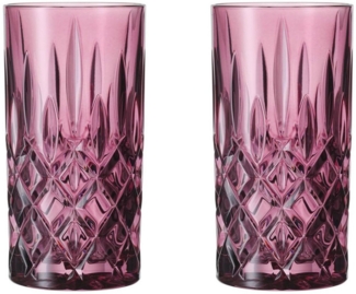 Nachtmann Longdrinkglas Nachtmann Noblesse Longdrink Berry 2er Set, Kristallglas