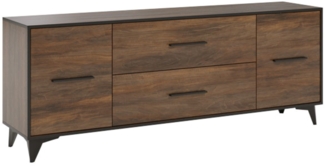 Lowboard "Frida" TV-Unterschrank 179cm shirin walnuss schwarz