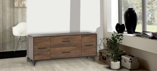 Lowboard "Frida" TV-Unterschrank 179cm shirin walnuss schwarz