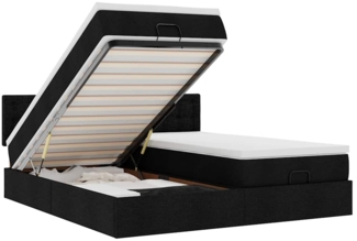 vidaXL Ottoman-Bett mit Matratzen & LEDs Schwarz 180x200 cm Stoff 3312887