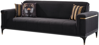Sofa 3-Sitz Queens / Quanto , Stoff , Anthrazit , 234 x 84 x 99 cm