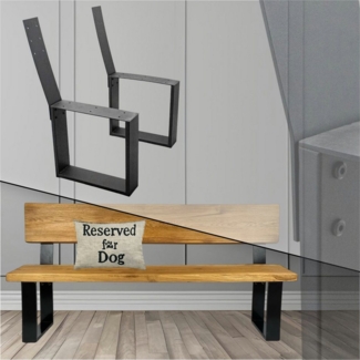 STADO Sitzbank Bankgestell Sitzbank Bankbeine Gartenbank Bankkufen Schwarz 2 Stück