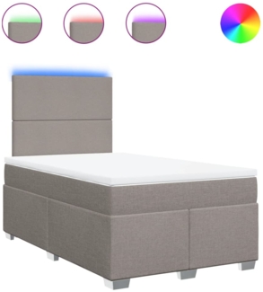 vidaXL Boxspringbett mit Matratze Taupe 120x200 cm Stoff 3292752