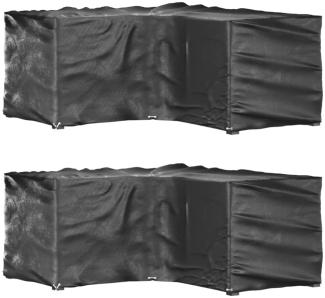 vidaXL Gartenmöbel-Abdeckungen in L-Form 2 Stk. 16 Ösen 215x215x90 cm 3155371