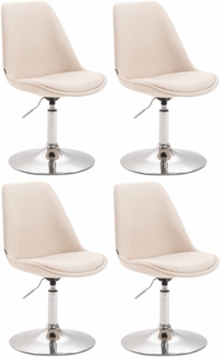 CLP 4er Set Esszimmerstühle Maverick Stoff drehbar und stufenlos verstellbar,creme chrom