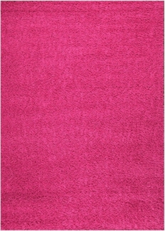 VIMODA Teppich Prime Shaggy Hochflor Langflor Einfarbig Modern Pink Rosa für Wohnzimmer, Schlafzimmer, Maße:Ø 160 cm Rund