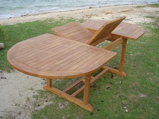 Teak Tisch Gartentisch Garten ausziehbar Esstisch Teakmöbel Holztisch 210/160cm
