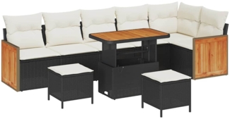 vidaXL Garten-Sofa-Set 9 pcs Schwarz und Creme 90 x 55 x 71 cm 3363325