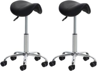 CLP 2er Set Arbeitshocker Reno mit Kunstlederbezug,schwarz